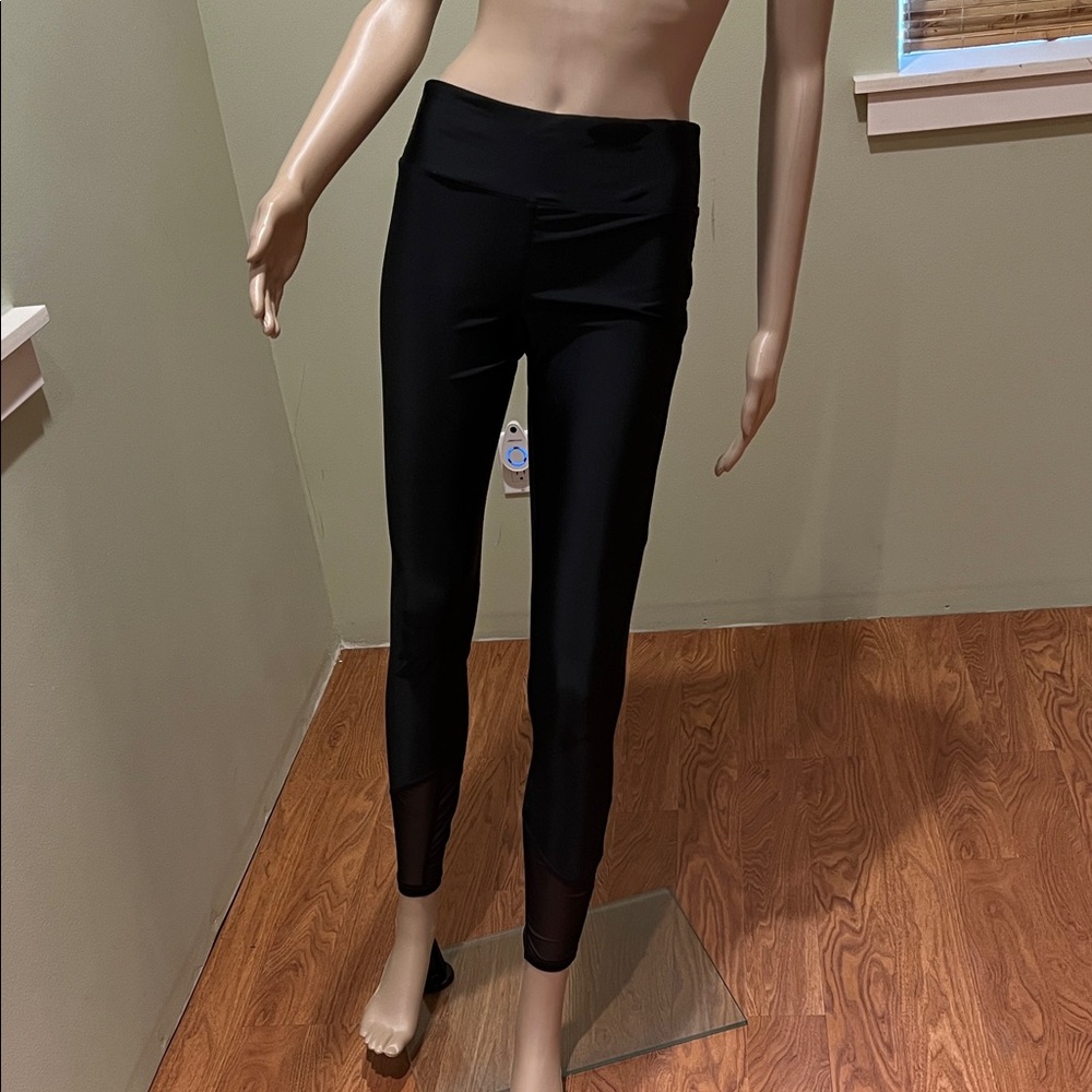 Guess Black Women's Leggings with Sheer Material at bottom size M